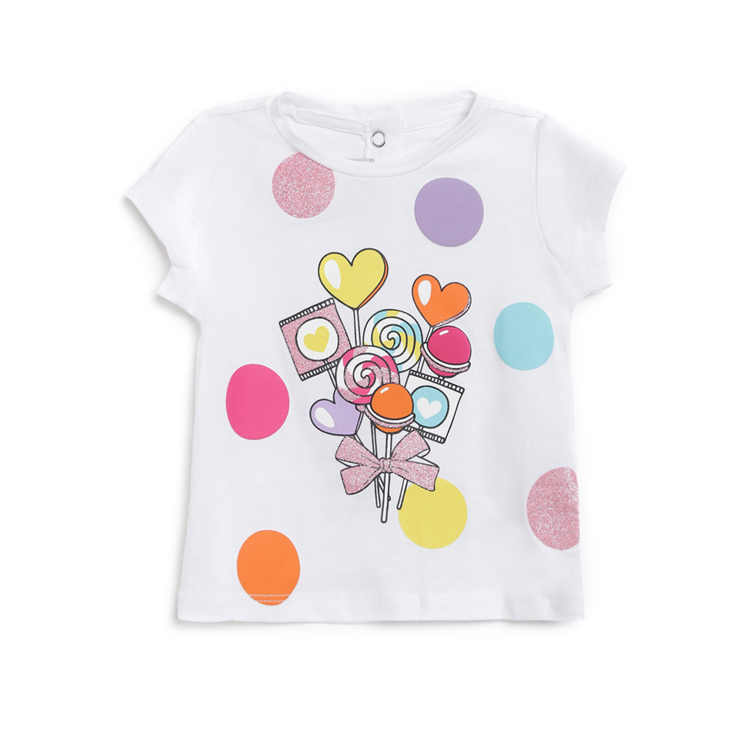 Printed Short-sleeve T-shirt Pink-White